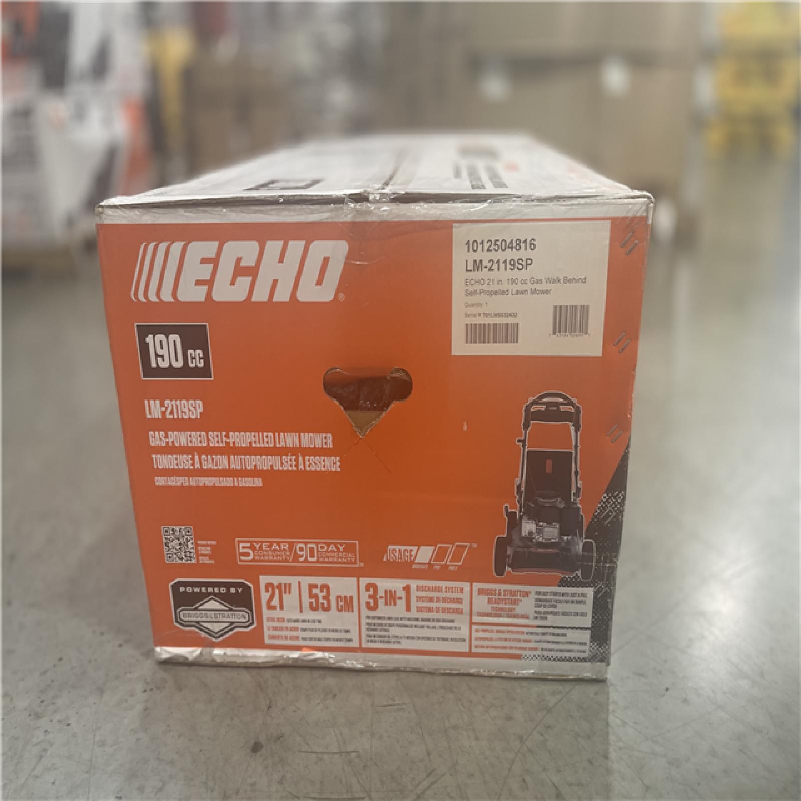 DALLAS LOCATION NEW! -   ECHO 21 in. 190 cc Briggs and Stratton Gas 3-in-1 Dual Blade RWD Self-Propelled Lawn Mower with Single Lever Deck Adjustment