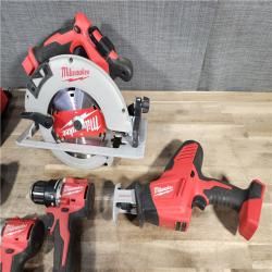HOUSTON LOCATION - AS-IS Milwaukee M18 18-Volt Lithium-Ion Brushless Cordless Combo Kit (4-Tool) with 2-Batteries, 1-Charger and Tool Bag