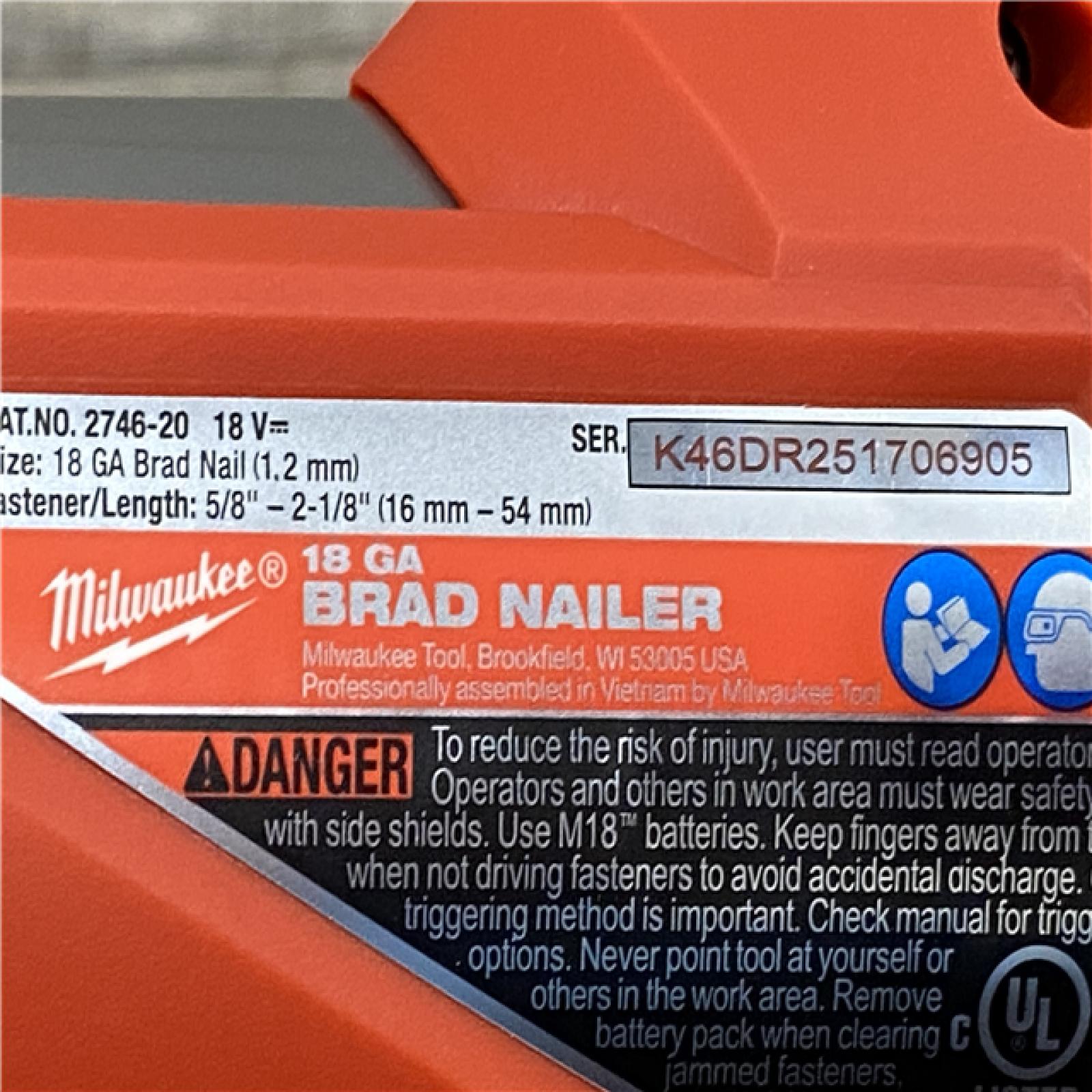 AS-IS Milwaukee FUEL 18-Volt Lithium-Ion Brushless Cordless Gen II 18-Gauge Brad Nailer (Tool-Only)