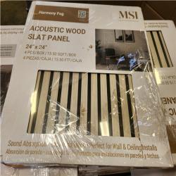 Phoenix NEW MSI Harmony Fog 24 in. x 24 in. Gray Light Wood Slat Decorative Acoustic Sound Absorbing Panels (35-Packs/542 sq. ft.)