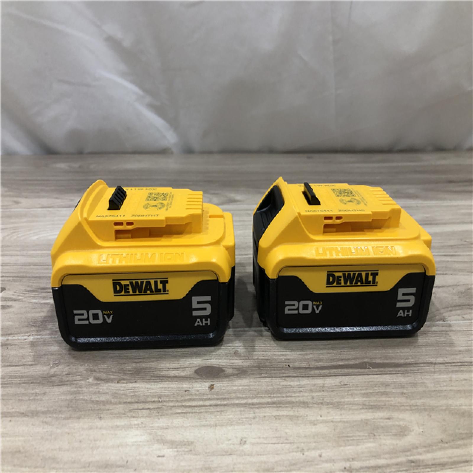 AS-IS DEWALT 20V MAX XR Premium Lithium-Ion 5.0Ah Battery Pack (2 Pack)