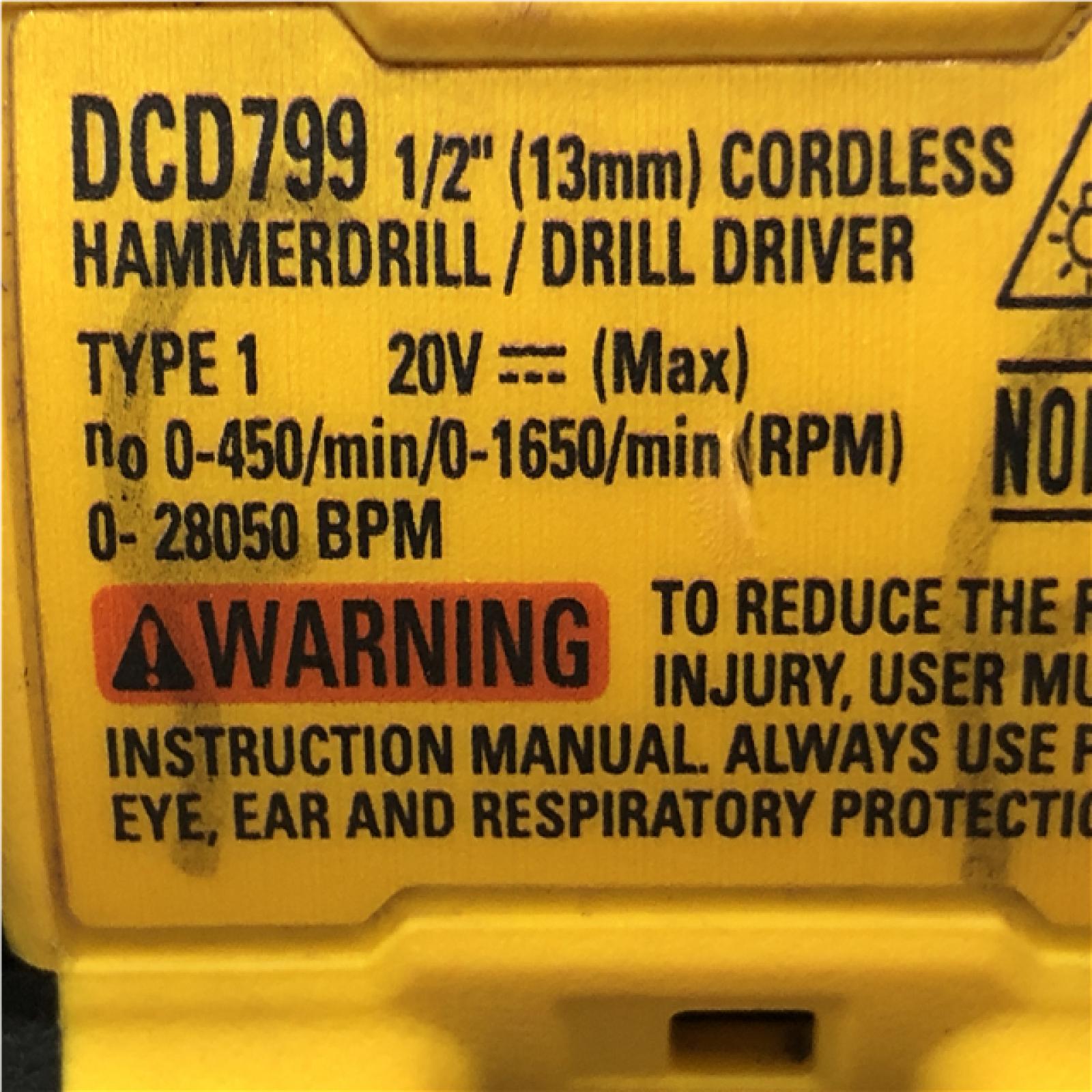 AS-IS DEWALT ATOMIC 20V Lithium-Ion Cordless 1/2 in. Hammer Drill Kit