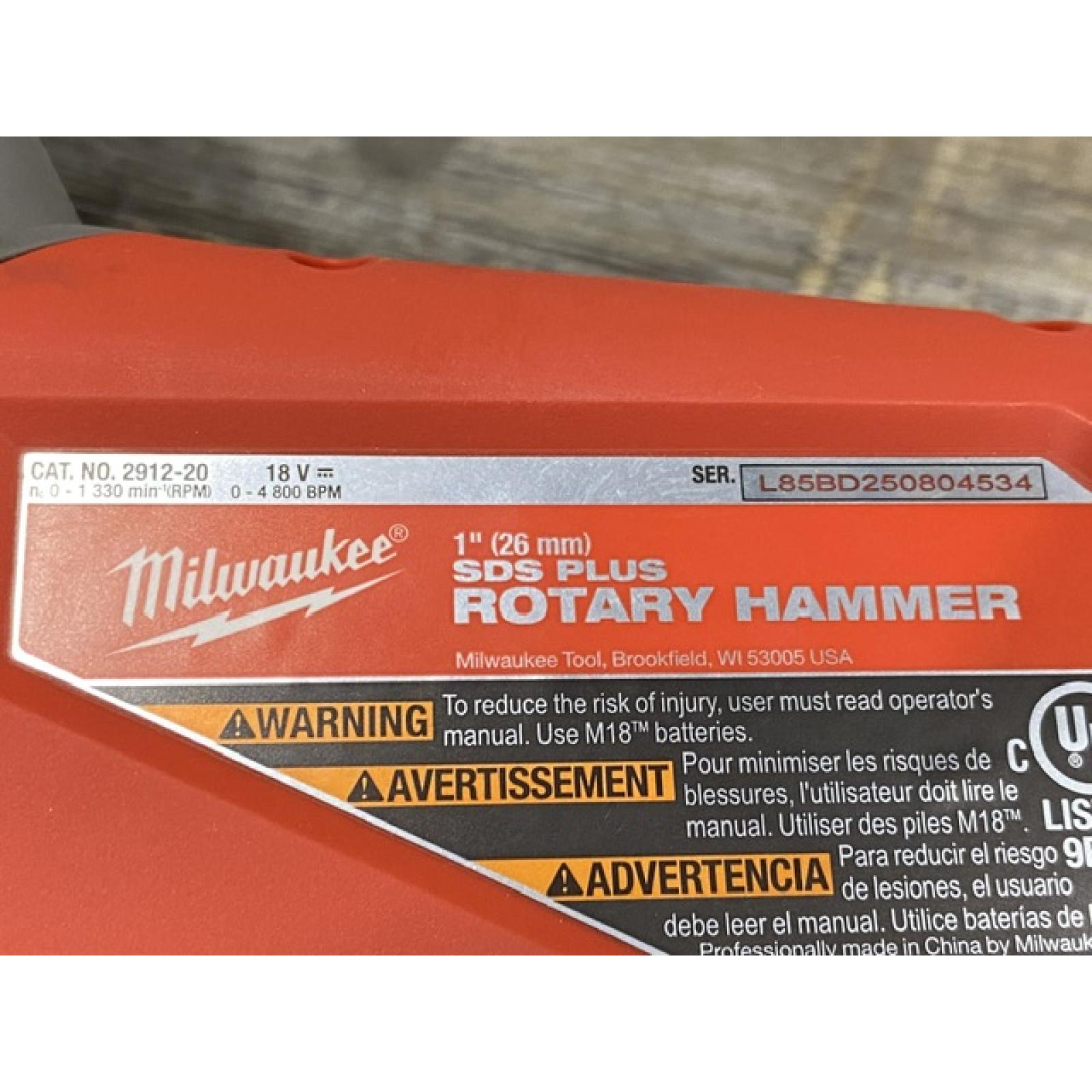 AS-IS Milwaukee FUEL 18V Lithium-Ion Brushless Cordless 1 in. SDS-Plus Rotary Hammer (Tool-Only)