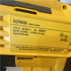 AS-IS DEWALT 20V MAX 550 PSI 1.0 GPM Cold Water Cordless Power Cleaner with 4-Nozzles (Tool Only)