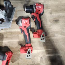 HOUSTON LOCATION - AS-IS MILWAUKEE 4 TOOL COMBO KIT W/ (2) BATTERY & CHARGER