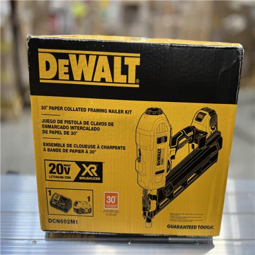 NEW! - DEWALT 20V MAX XR Lithium-Ion Cordless Brushless 2-Speed 30° Paper Collated Framing Nailer with 4.0Ah Battery and Charger