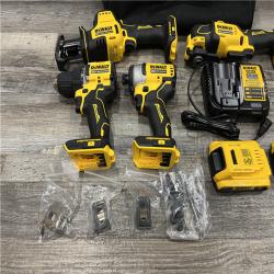 AS-IS DEWALT ATOMIC 20-Volt Lithium-Ion Cordless Brushless (4-Tool) Combo Kit