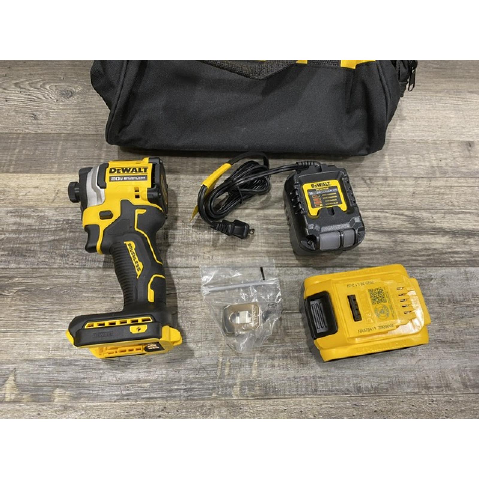 AS-IS DEWALT ATOMIC 20V MAX Lithium-Ion Cordless 1/4 in. Brushless Impact Driver Kit