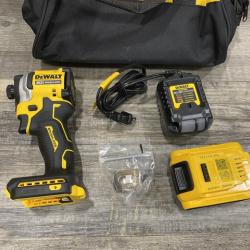 AS-IS DEWALT ATOMIC 20V MAX Lithium-Ion Cordless 1/4 in. Brushless Impact Driver Kit