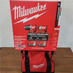 California NEW Milwaukee M18 Compact Brushless 2-Tool Combo Kit  Includes (2) Batteries  Charger & Tool Bag