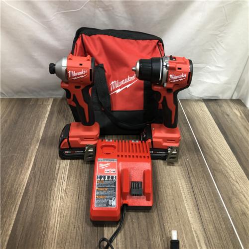 AS-IS Milwaukee 18V Lithium-Ion Brushless Cordless Compact Drill/Impact Combo Kit