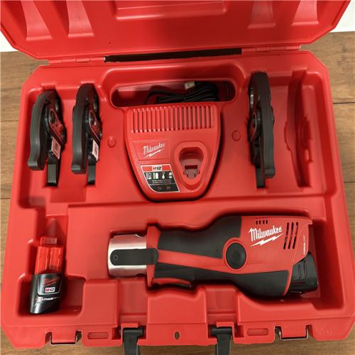 California AS-IS Milwaukee M12 Force Logic Press Tool  Includes (2) Batteries  Charger and Hard Case