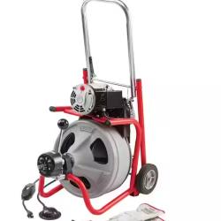 DALLAS LOCATION -  RIDGID K-400 AutoFeed Drain Cleaning Snake Auger 120-Volt Drum Machine and C-32IW 3/8 in. x 75 ft. Cable + Tool Set & Gloves