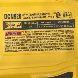 AS-IS DEWALT 20-Volt 21° Cordless Framing Nailer (Tool-Only)
