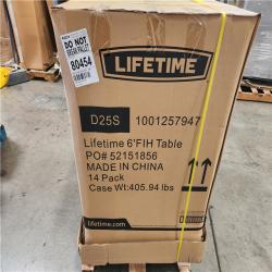 Phoenix Location 14 Pack Lifetime 6 ft. Fold-in-Half Table: Almond Pallet
