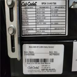CALIFORNIA AS-IS CUB CADET SNOW REMOVER