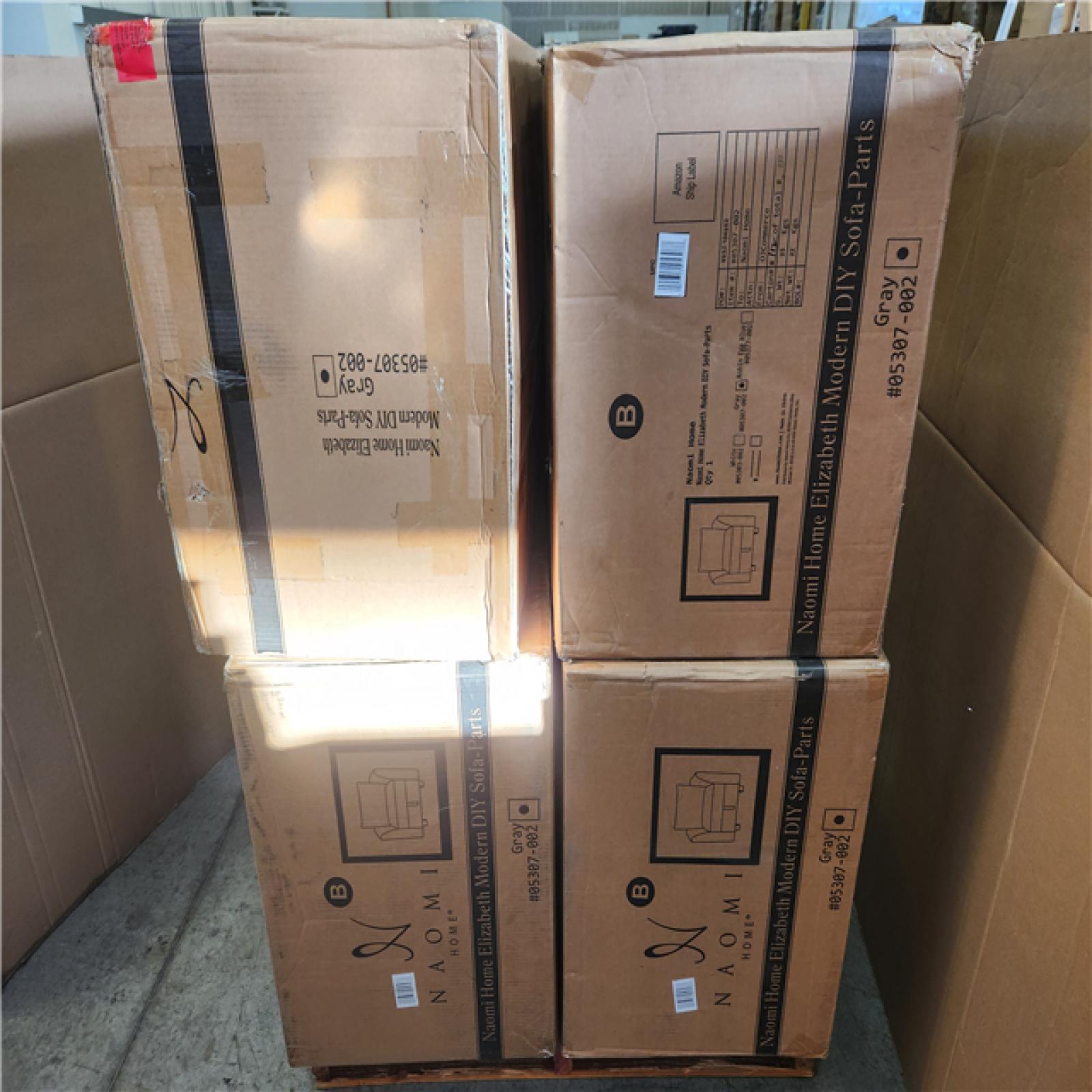 Phoenix NEW Naomi Home Elizabeth Modern DIY Modular Sectional Sofa Linen  Gray Pallet 7-Boxes (No Armrests)