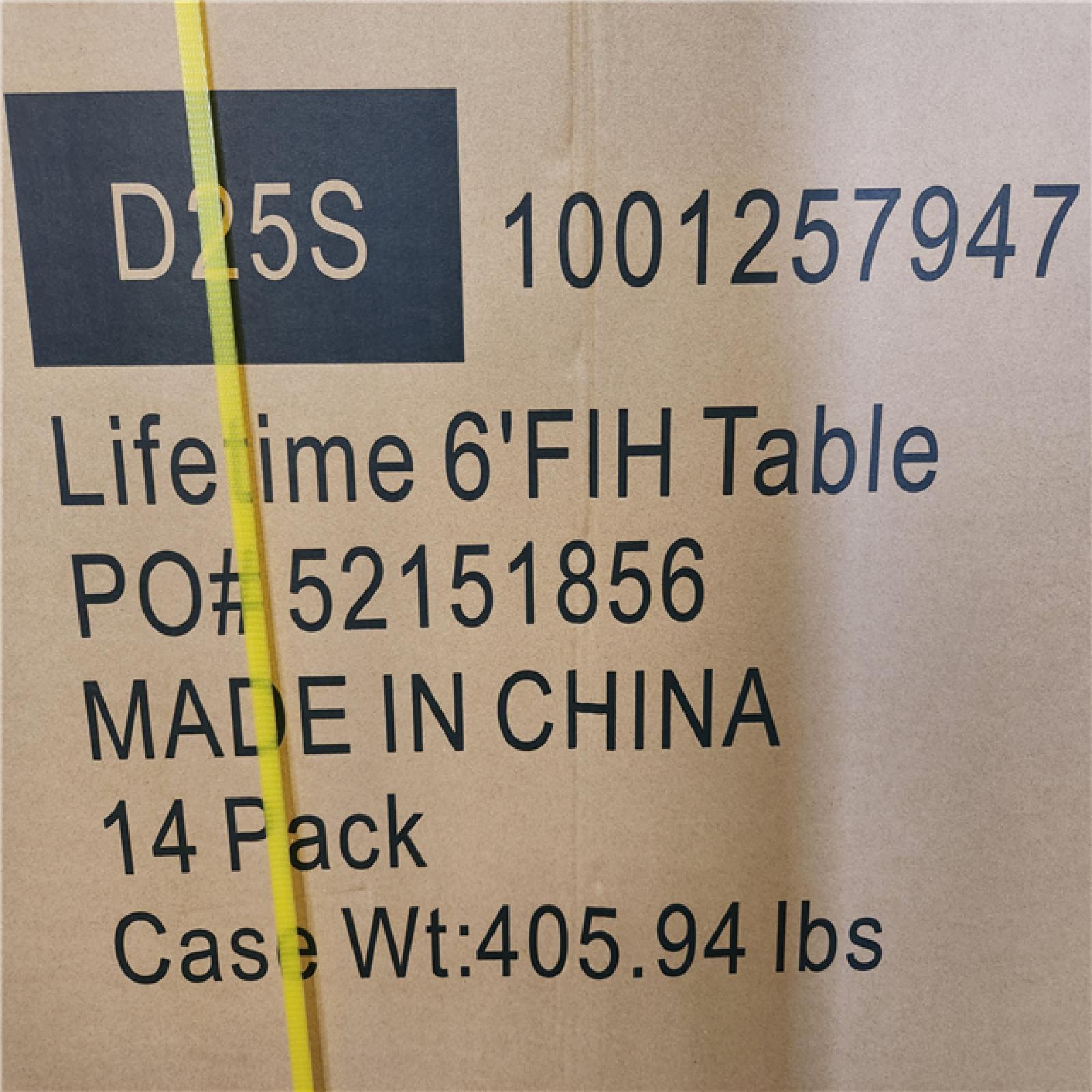 Phoenix Location NEW 14 Pack Lifetime 6 ft. Fold-in-Half Table: Almond Pallet