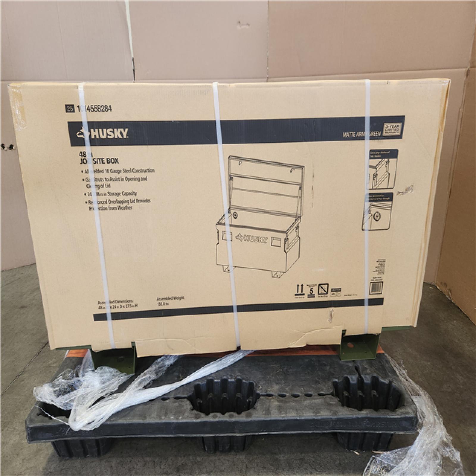 Phoenix NEW Husky 48 in. W x 24 in. D x 27.6 in. H Matte Army Green Steel Jobsite Box (SEALED)