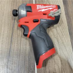 AS-IS Milwaukee 2M12 FUEL SURGE 12V Lithium-Ion Brushless Cordless 1/4 in. Hex Impact Driver Compact Kit W/Two 2.0Ah Batteries, Bag