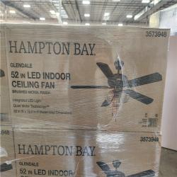 Phoenix NEW Hampton Bay Glendale 52 in. LED Indoor Brushed Nickel Ceiling Fan with Light Kit Pallet