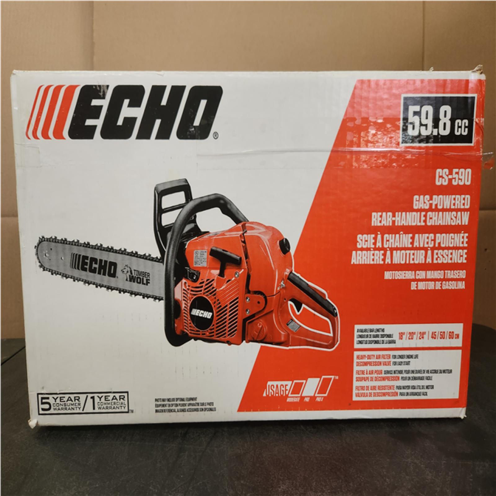 Phoenix NEW ECHO 20 in. 59.8 cc Gas 2-Stroke Rear Handle Timber Wolf Chainsaw