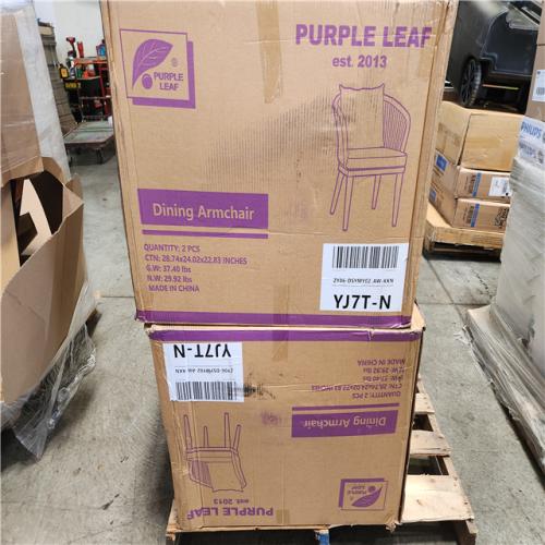 Phoenix Location NEW PURPLE LEAF Outdoor Patio Dining Set of 2 Sofa Bistro Chair PE Rattan Armchair Pallet (4-Boxes)
