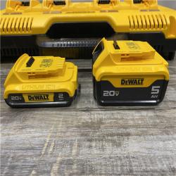 AS-IS DEWALT 20-Volt MAX 4-Port Charger with 20-Volt MAX Lithium-Ion 5.0 Ah and 2.0 Ah Batteries