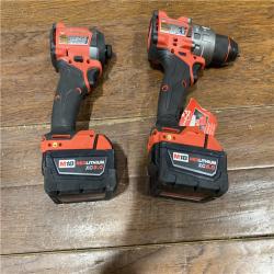 AS-IS MILWAUKEE M18 FUEL 18V Lithium-Ion Brushless Cordless Hammer Drill and Impact Driver Combo Kit (2-Tool) with 2 Batteries