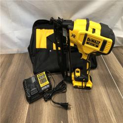 AS-IS DEWALT 20V MAX XR 16-Gauge Electric Cordless Angled Finishing Nailer Kit