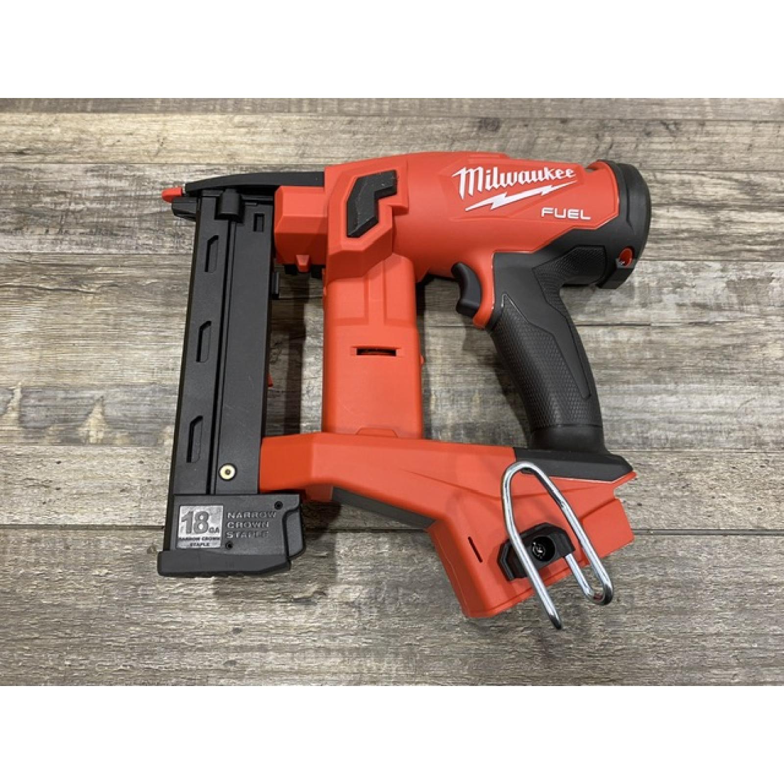AS-IS Milwaukee FUEL 18-Volt Lithium-Ion Brushless Cordless 18-Gauge 1/4 in. Narrow Crown Stapler (Tool-Only)