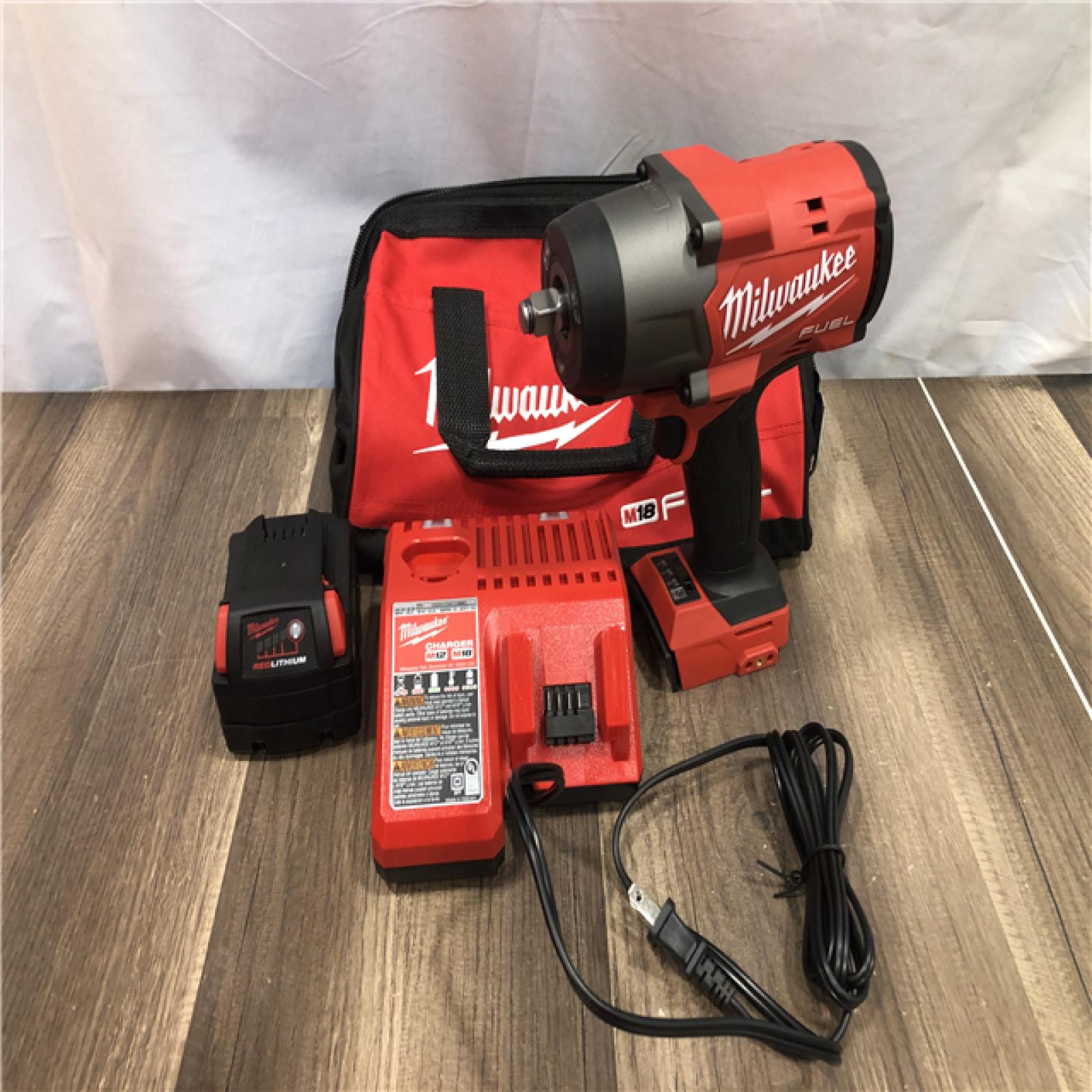 AS-IS Milwaukee  FUEL 18V Lithium-Ion Brushless Cordless 1/2 in. Impact Wrench w/Friction Ring Kit