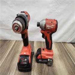 AS-IS Milwaukee M18 FUEL 18V Lithium-Ion Brushless Cordless Hammer Drill and Impact Driver Combo Kit (2-Tool) with 2 Batteries