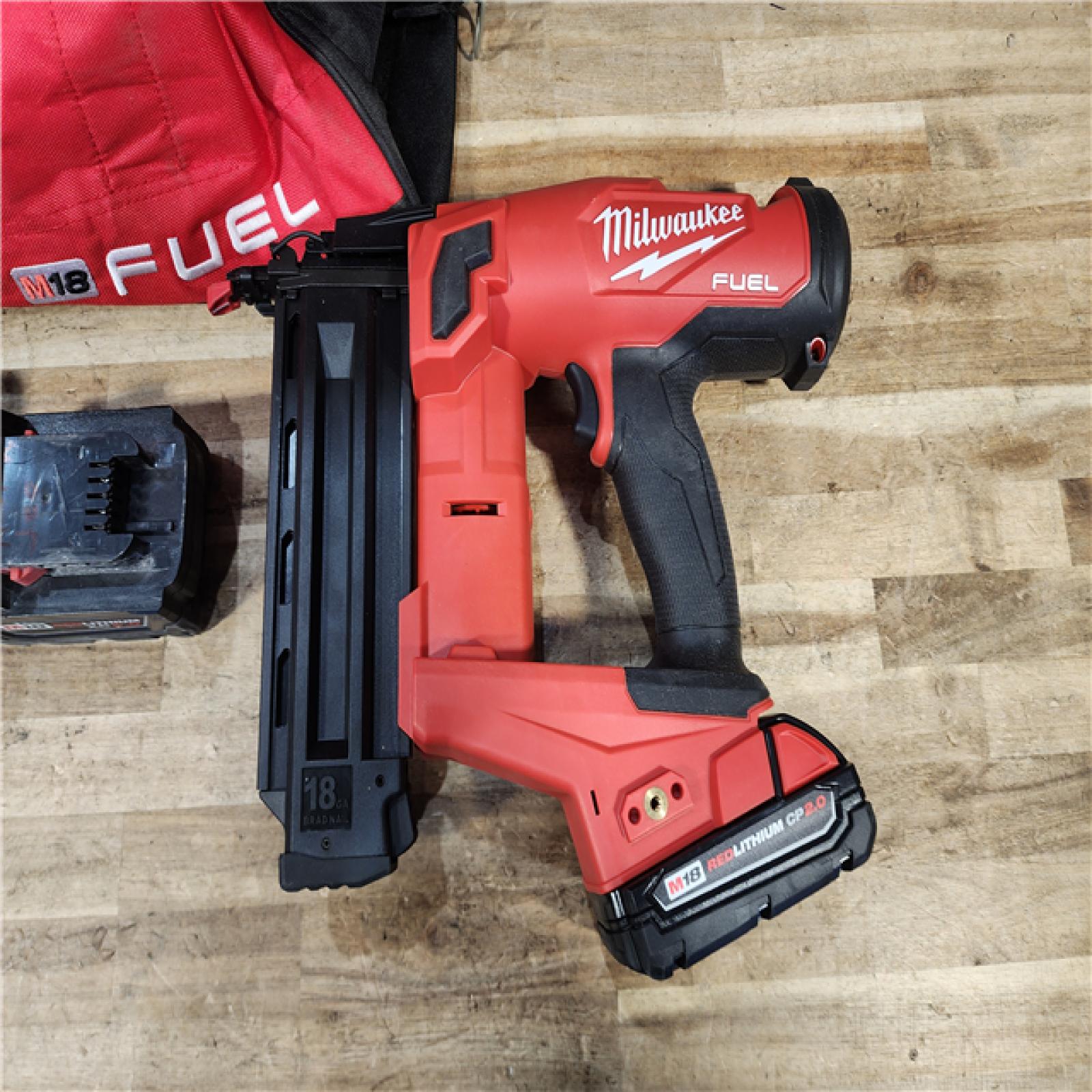 HOUSTON LOCATION - AS - IS Milwaukee FUEL GEN II 18-Volt 18-Gauge Lithium-Ion Brushless Cordless Brad Nailer Kit