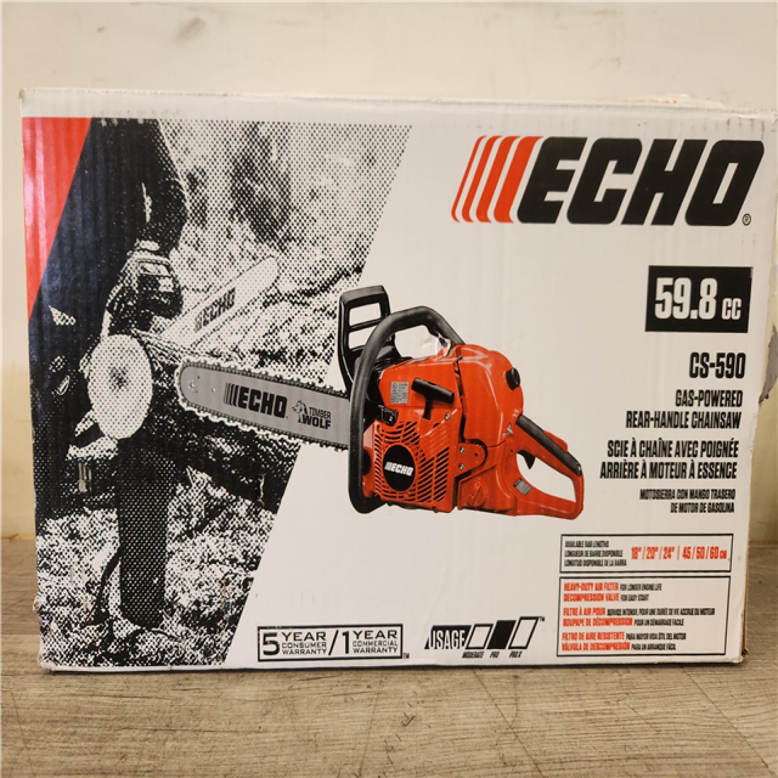 Phoenix NEW ECHO 20 in. 59.8 cc Gas 2-Stroke Rear Handle Timber Wolf Chainsaw