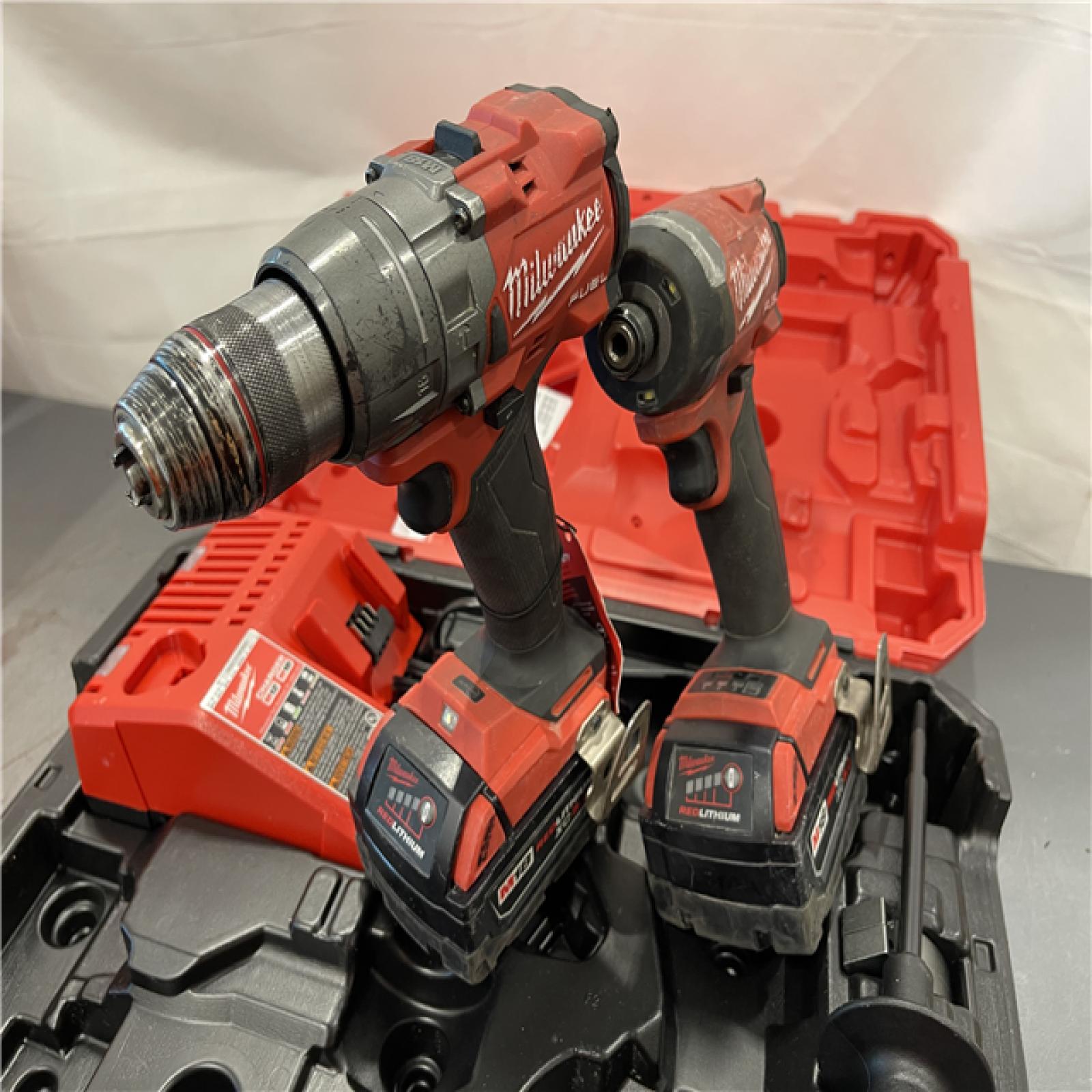 AS-IS - MILWAUKEE M18 FUEL 18V Lithium-Ion Brushless Cordless Hammer Drill and Impact Driver Combo Kit
