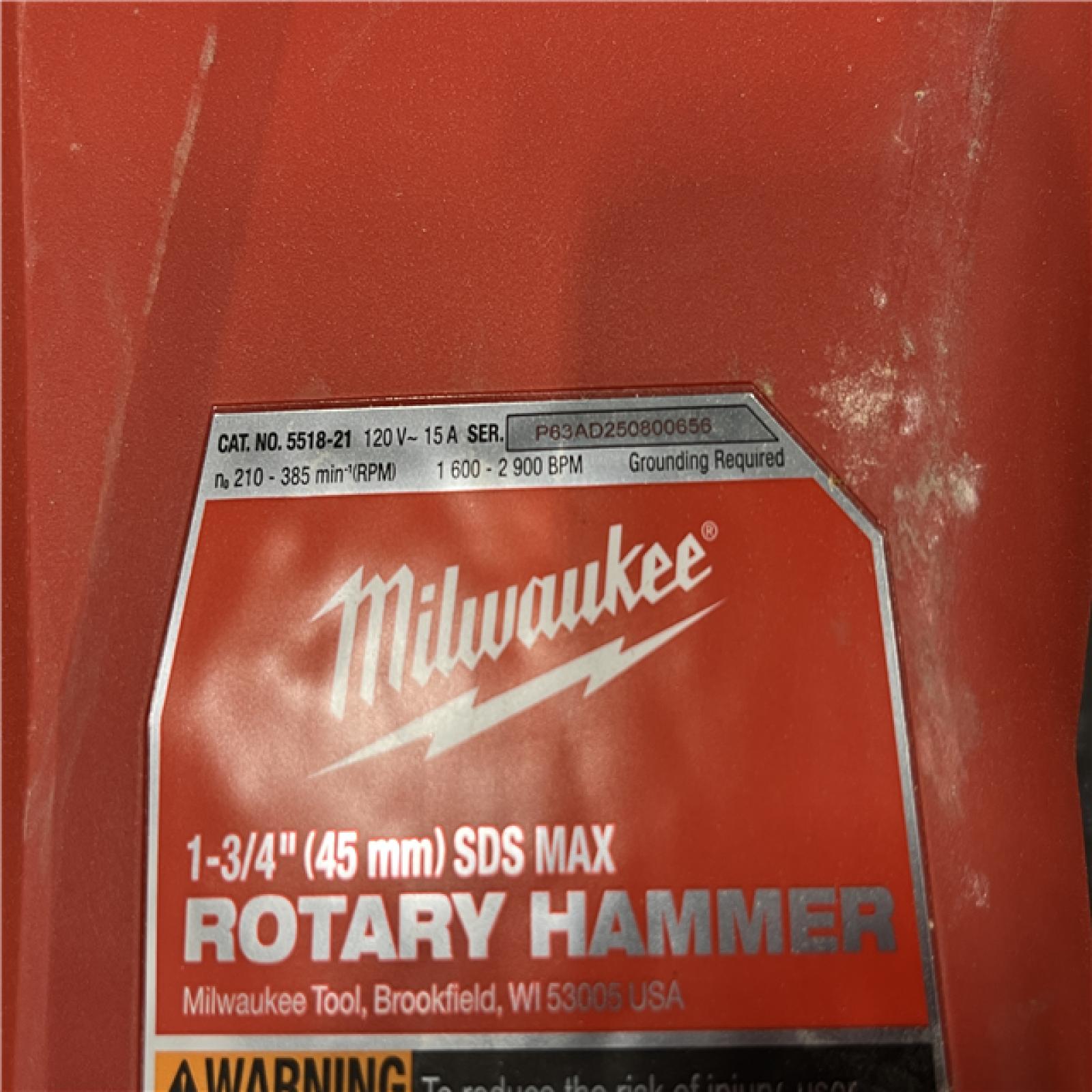 AS-IS Milwaukee 1-3/4 in. SDS-MAX Rotary Hammer