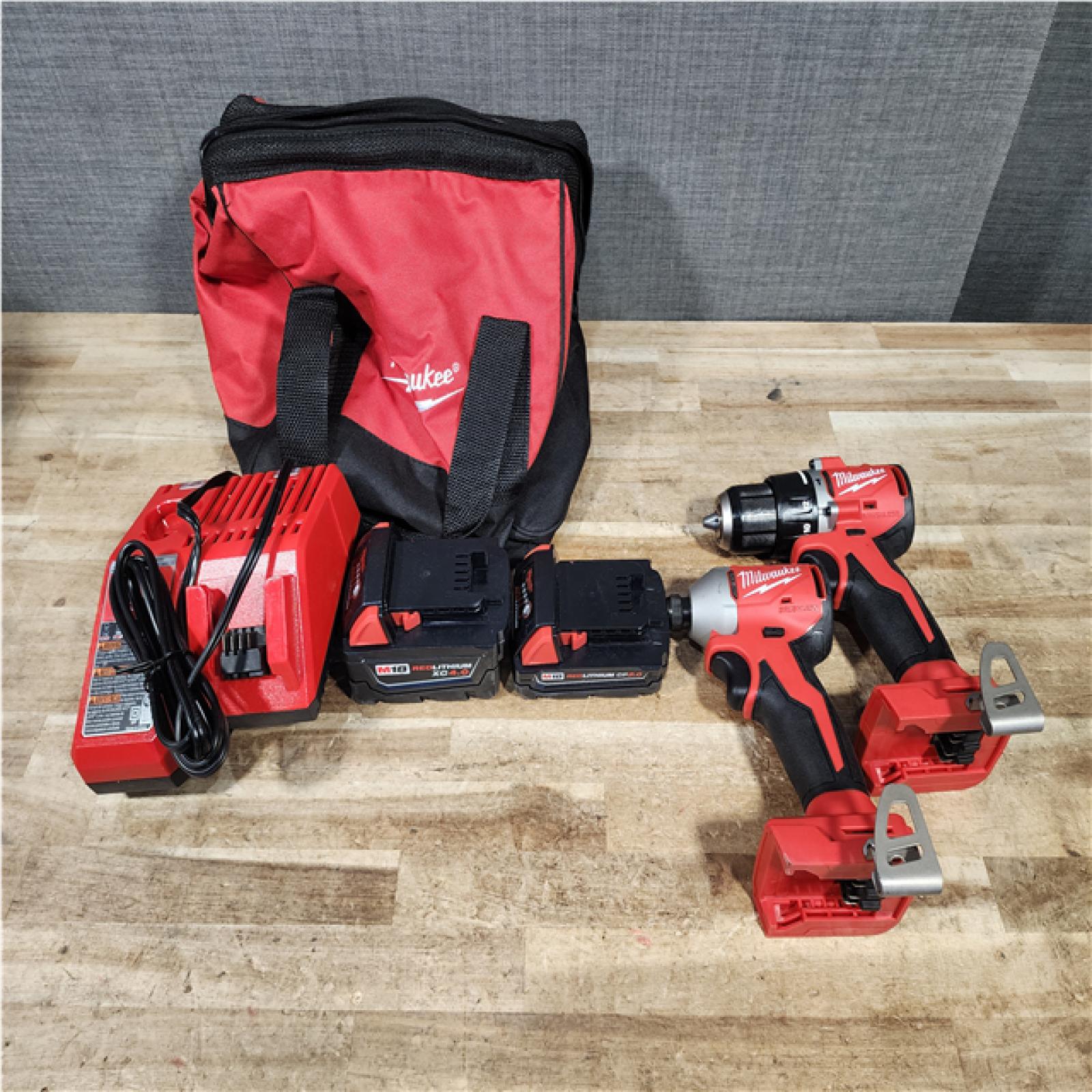 HOUSTON LOCATION - AS - IS Milwaukee 18-Volt Lithium-Ion Brushless Cordless Compact Hammer Drill/Impact Combo Kit