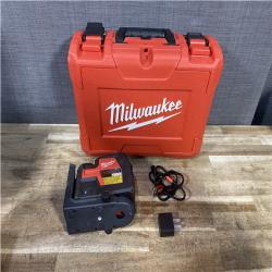 Houston Location AS-IS Milwaukee 100 ft. REDLITHIUM Lithium-Ion USB Green Rechargeable Cross Line Laser Level with Charger