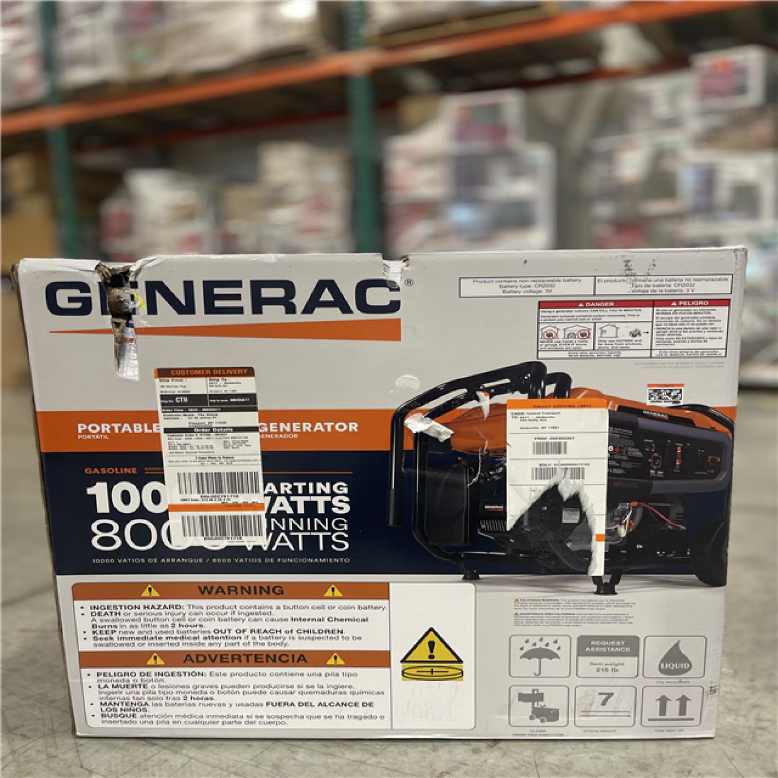 DALLAS LOCATION- GENERAC 10000 / 8000-Watt Portable Generator