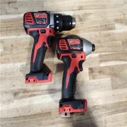 HOUSTON LOCATION - AS-IS Milwaukee 18V Lithium-Ion Cordless Drill Driver/Impact Driver Combo Kit