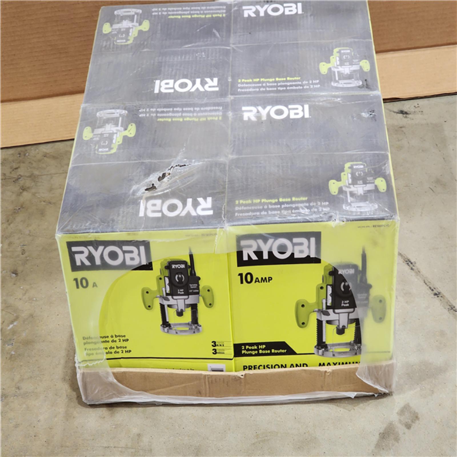 HOUSTON LOCATION - AS-IS (NEW)RYOBI 2 Peak Plunge Base Corded Router QTY - 4