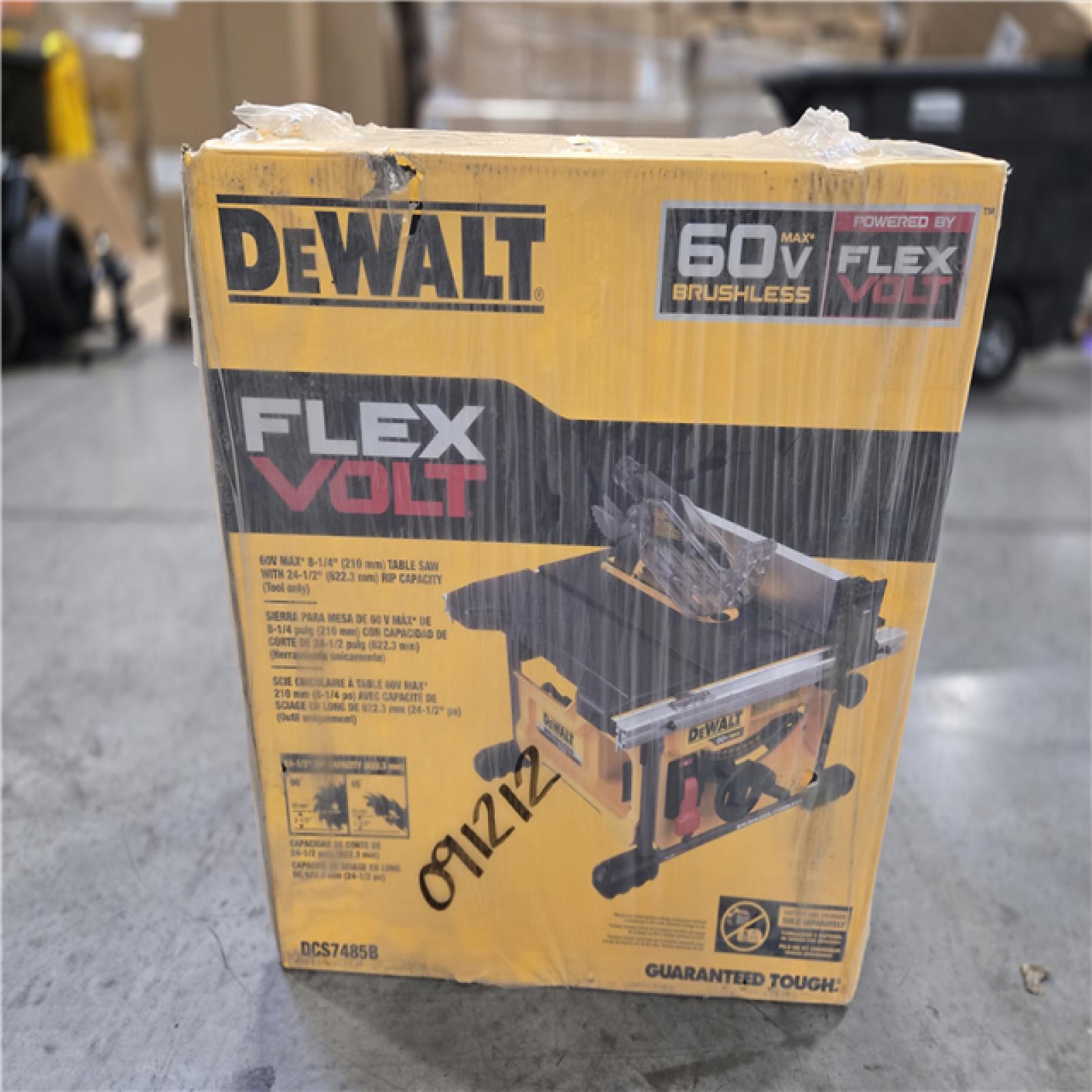 NEW! - DEWALT FLEXVOLT 60V MAX Cordless Brushless 8-1/4 in. Table Saw Kit (Tool Only)