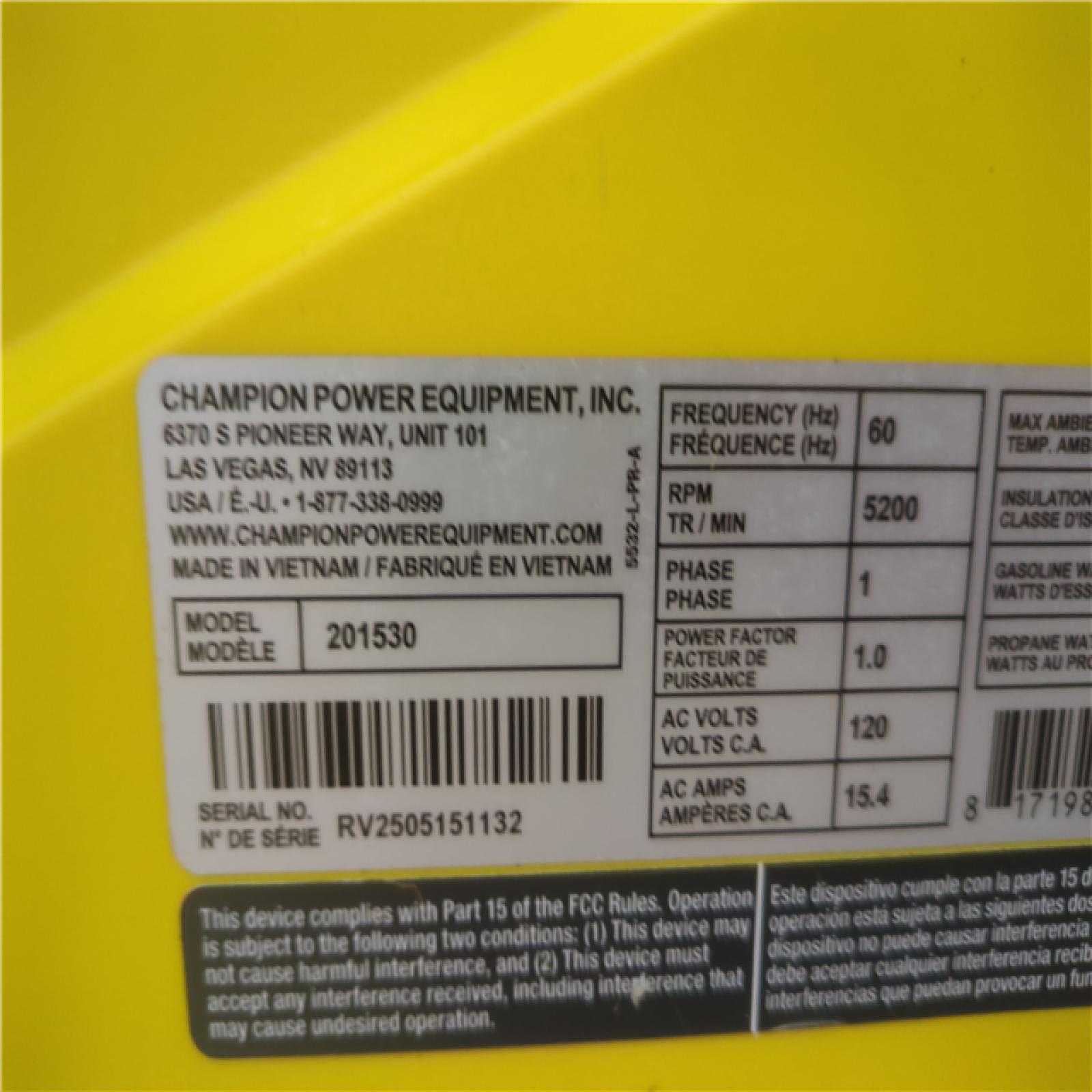 CALIFORNIA AS-IS CHAMPION PORTABLE POWER GENERATOR