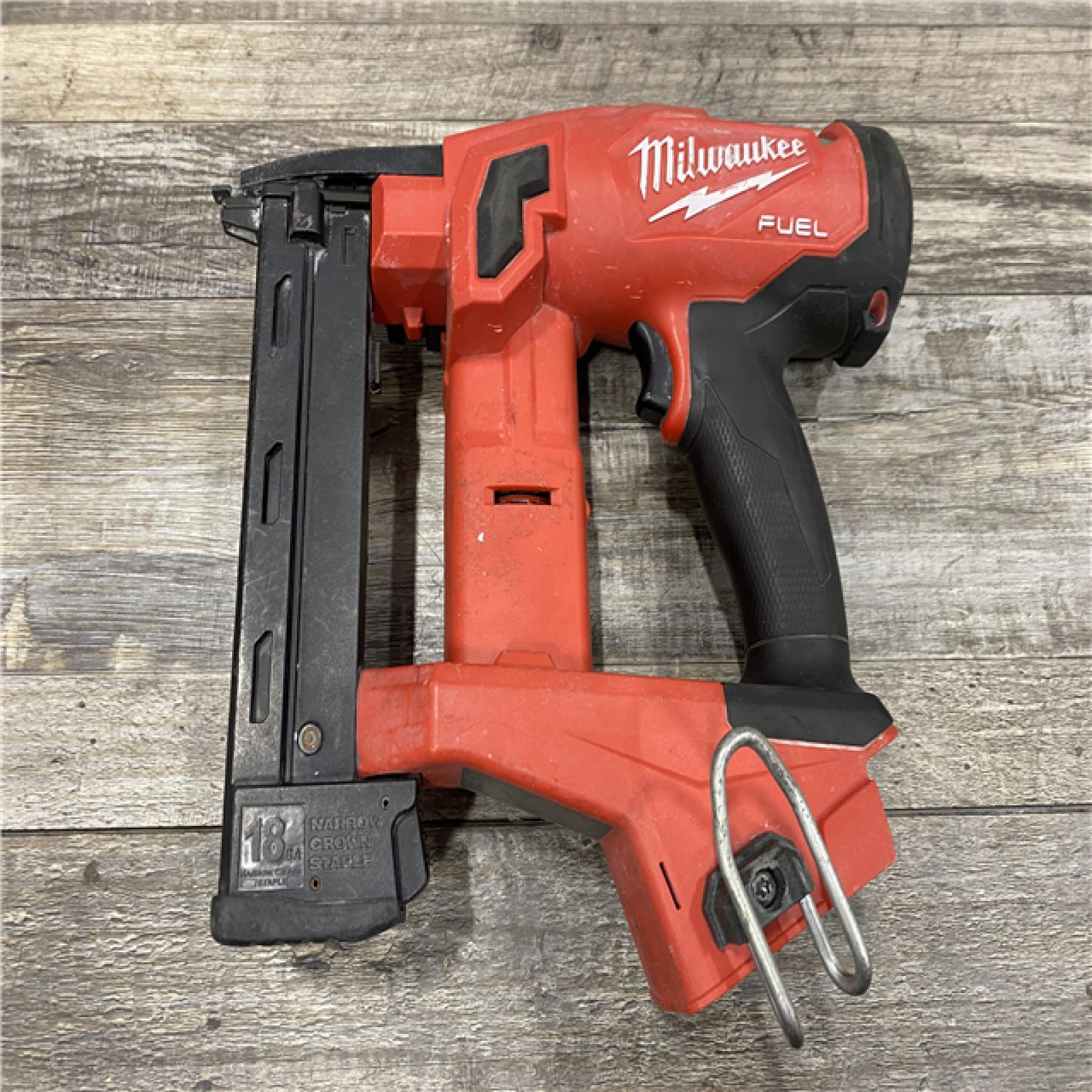AS-IS Milwaukee FUEL 18-Volt Lithium-Ion Brushless Cordless 18-Gauge 1/4 in. Narrow Crown Stapler (Tool-Only)