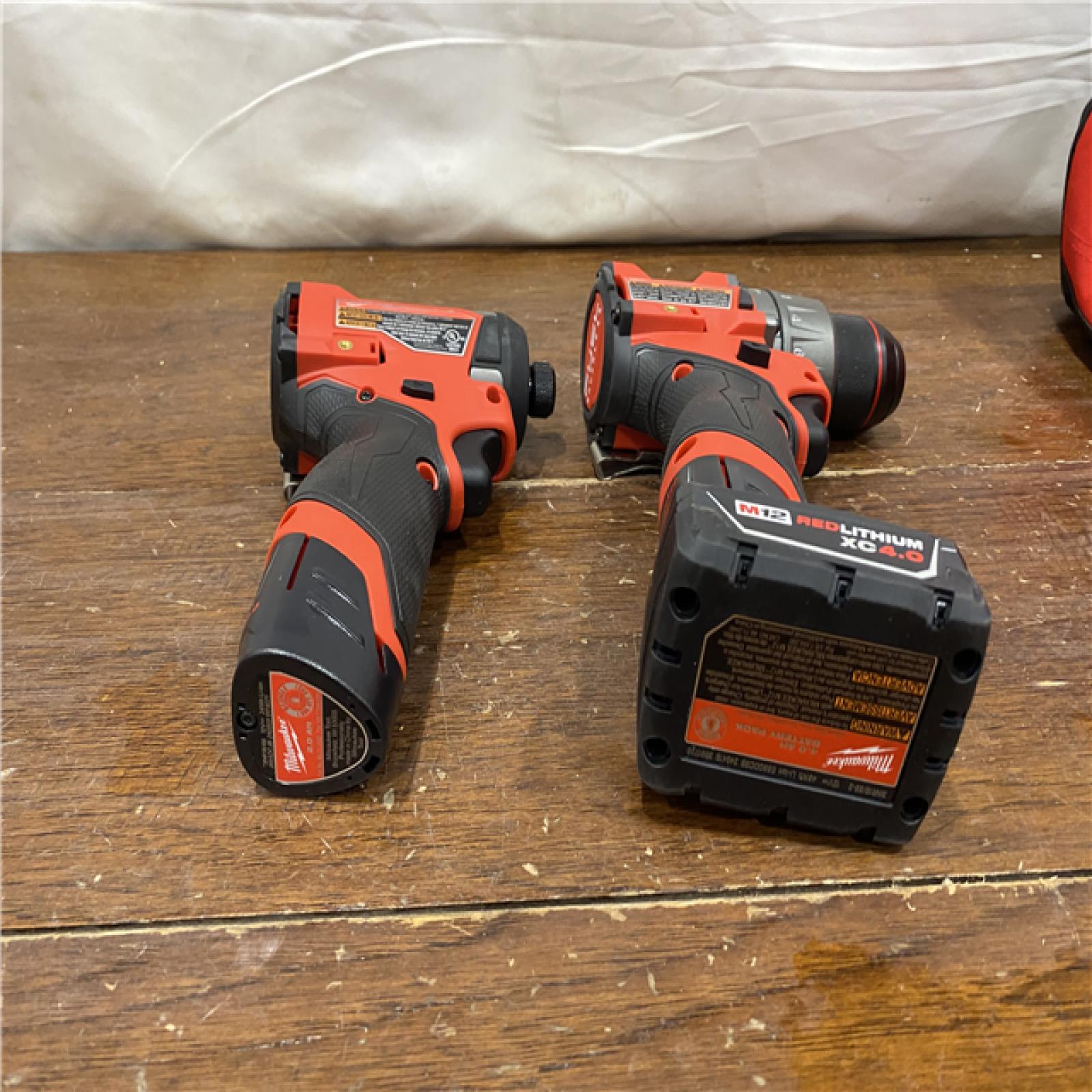 AS-IS Milwaukee 3497-22 12V Brushless Hammer Drill and Impact Driver Combo Kit