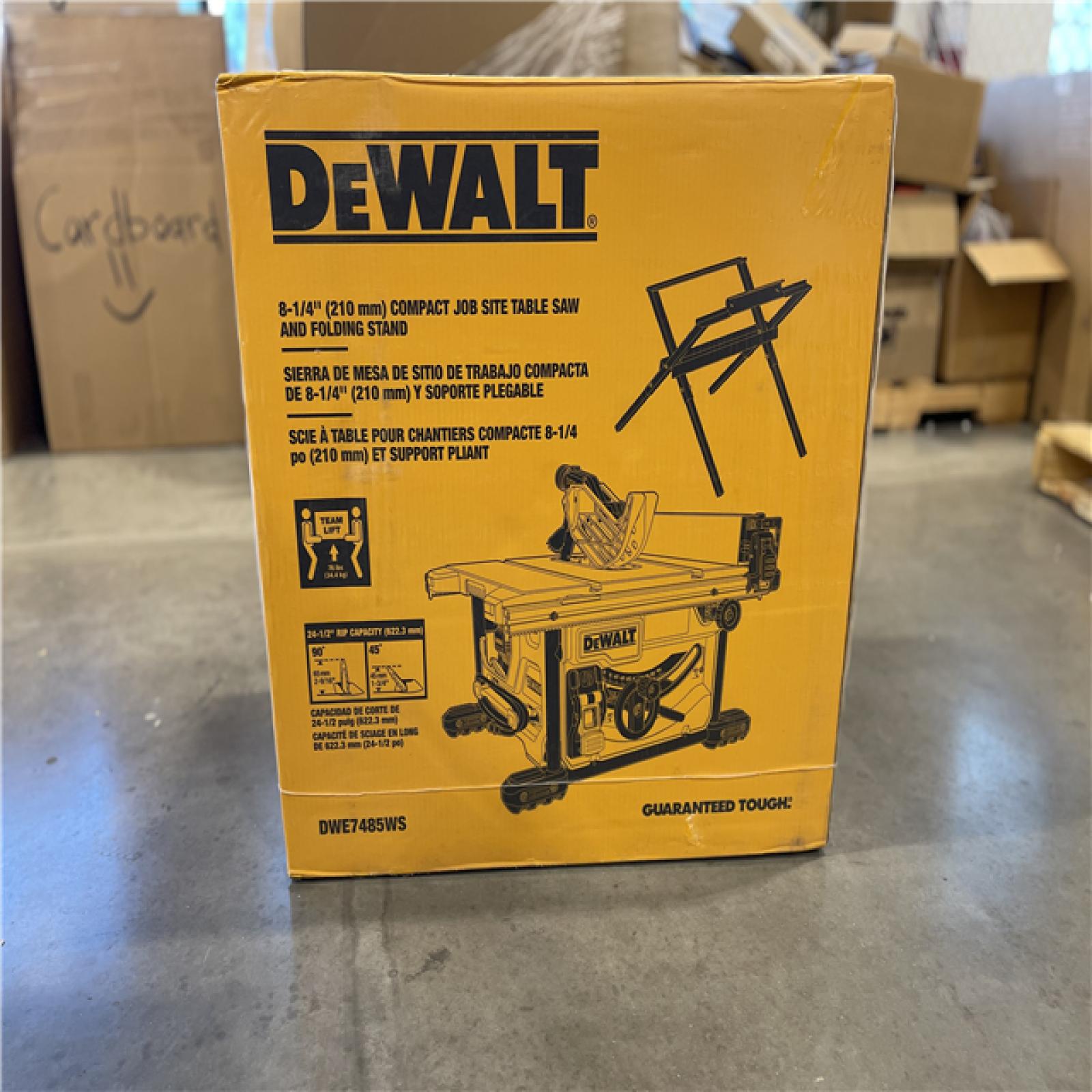 New! - DEWALT 15 Amp Corded 8-1/4 in. Compact Jobsite Tablesaw with Compact Table Saw Stand