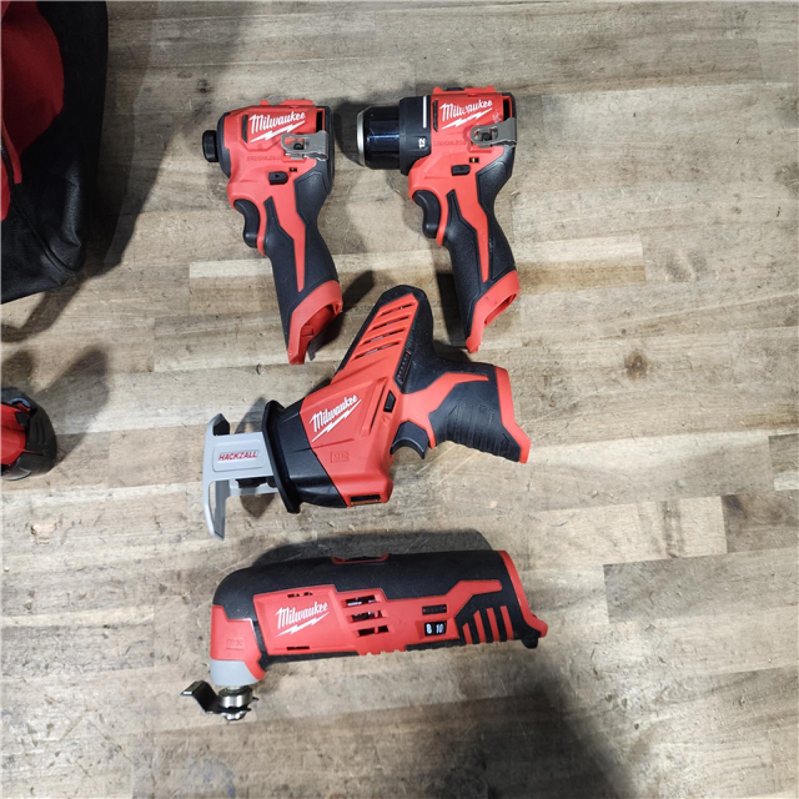 HOUSTON LOCATION - AS-IS MILWAUKEE M12 4 TOOL COMBO KIT