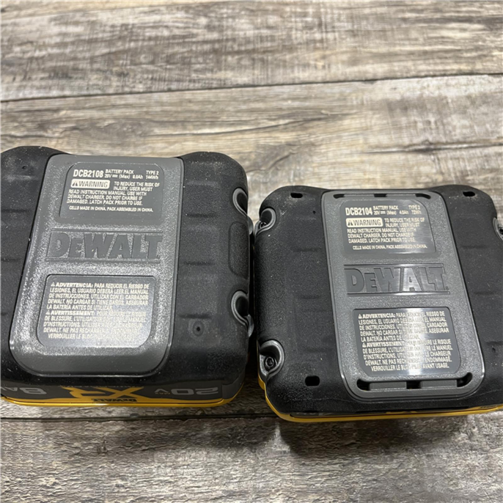 AS-IS DEWALT 20V XR Lithium-Ion Starter Pack with 8.0 Ah and 4.0 Ah Battery Packs and Charger