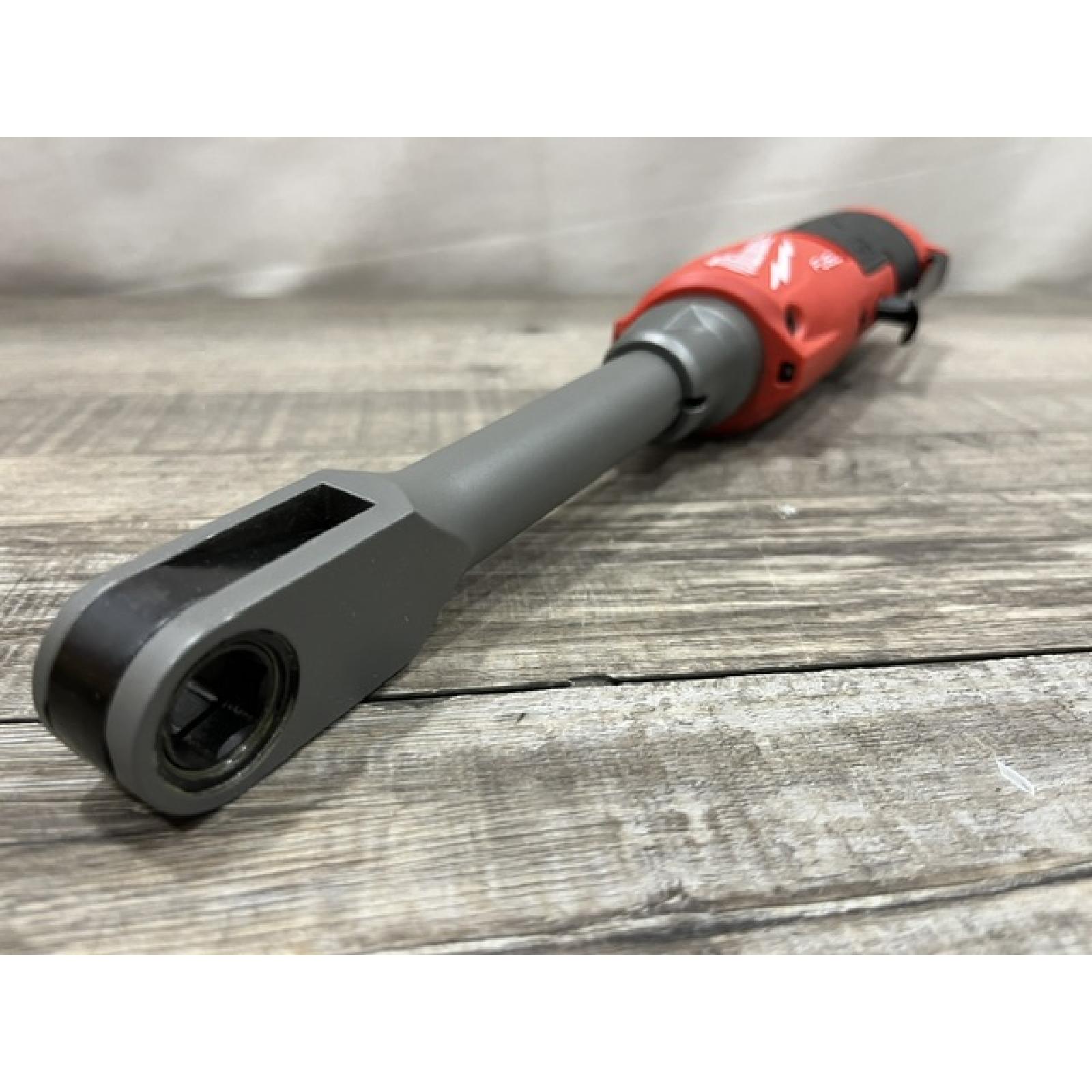AS-IS Milwaukee FUEL 12V Lithium-Ion Brushless Cordless 1/4 in - 3/8 in Extended Ratchet (Tool-Only)